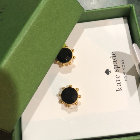 Kate Spade New York Women's Jet‎ Cubic Zirconia Bezel Stud Earrings new - Picture 5 of 13